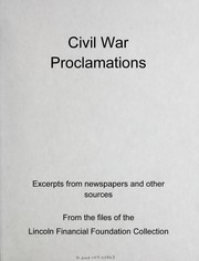 Cover of: Civil War proclamations