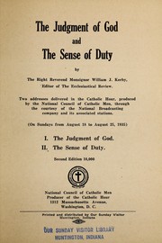 Cover of: The judgment of God and the sense of duty
