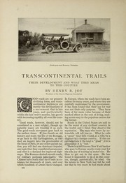Cover of: Transcontinental trails: their development and what they mean to this country