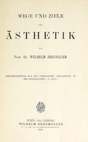 Cover of: Wege und Ziele der Ästhetik
