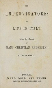 Cover of: The improvisatore, or, Life in Italy