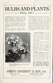 Cover of: Bulbs and plants: Fall 1917