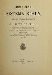 Cover of: Brevi cenni sul sistema Bohem [sic] e della sua applicazione al fagotto