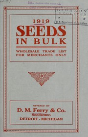 Cover of: Seeds in bulk: wholesale trade list for merchants only