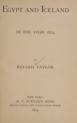 Egypt and Iceland in the Year 1874