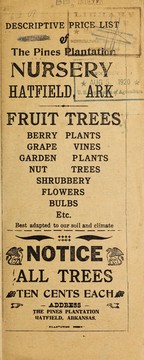 Cover of: Descriptive price list of the Pines Plantation nursery