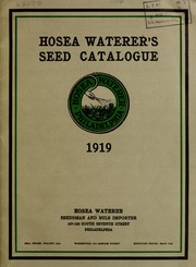 Cover of: Hosea Waterer's seed catalogue