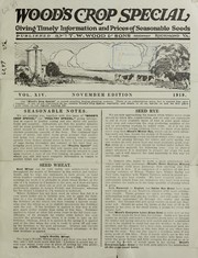 Cover of: Wood's crop special: 1919 : November edition : giving timely information and prices of seasonable seeds