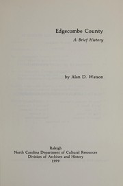 Cover of: Edgecombe County, a brief history