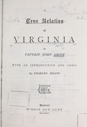 Cover of: A true relation of Virginia