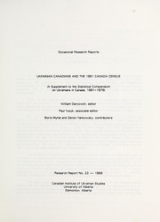 Cover of: Ukrainian Canadians and the 1981 Canada census: a supplement to the Statistical compendium on Ukrainians in Canada, 1891-1976