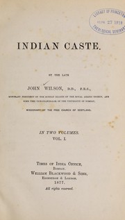 Cover of: Indian Caste by Wilson, John