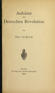 Cover of: Aufsa tze zur deutschen Revolution