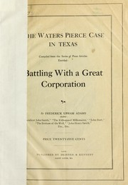 Cover of: The Waters Pierce case in Texas