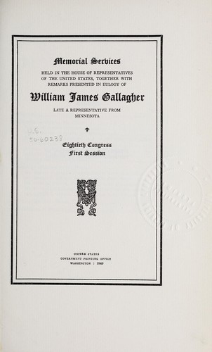 Memorial services held in the House of Representatives of the United States