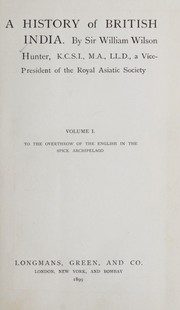 Cover of: A history of British India.