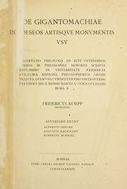 Cover of: De Gigantomachiae in poeseos artisque monumentis usu