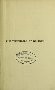Cover of: The threshold of religion