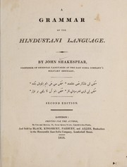Cover of: A grammar of the Hindustani language ... by Shakespear, John