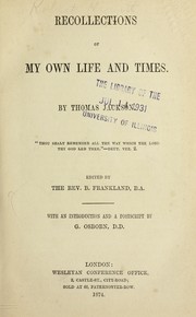 Cover of: Recollections of my own life and times