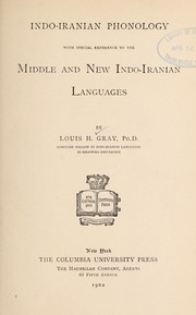 Cover of: Indo-Iranian phonology with special reference to the middle and new Indo-Iranian languages