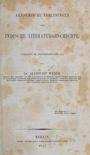 Cover of: Akademische vorlesungen u ber indische literaturgeschichte ...