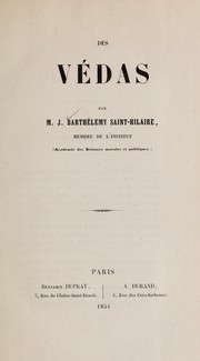 Cover of: Des Ve das by J. Barthélemy Saint-Hilaire