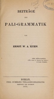 Cover of: Beitra ge zur pali-grammatik