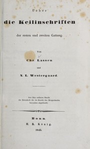 Cover of: Ueber die keilinschriften der ersten und zweiten gattung by Christian Lassen