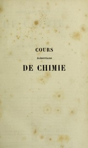 Cover of: Cours ©♭l©♭mentaire de chimie