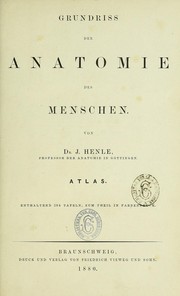 Cover of: Grundriss der Anatomie des Menschen