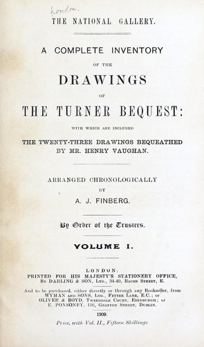 A complete inventory of the drawings of the Turner bequest