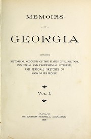 Cover of: Memoirs of Georgia by 