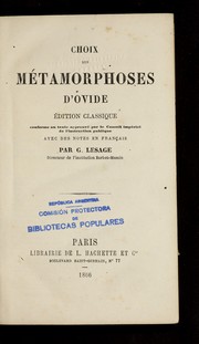 Cover of: Choix des Métamorphoses d'Ovide