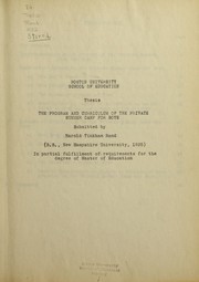 Cover of: Program and curriculum of the private summer camp for boys