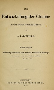 Cover of: Entwickelung der chemie in den letzten zwanzig jahren