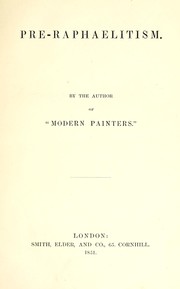 Cover of: Pre-Raphaelitism by John Ruskin