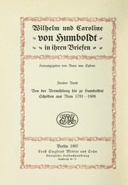 Cover of: Wilhelm und Caroline von Humboldt in ihren Briefen by Wilhelm von Humboldt
