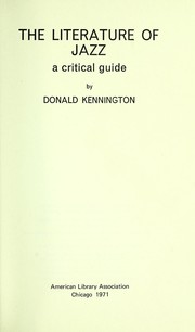 Cover of: The literature of jazz; a critical guide