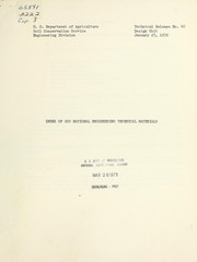 Cover of: Index of SCS national engineering technical materials