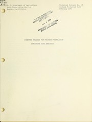 Cover of: Computer program for project formulation structure site analysis