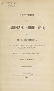 Cover of: Letters on landscape photography
