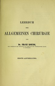 Cover of: Lehrbuch der allgemeinen Chirurgie f©ơr Aerzte und Studirende
