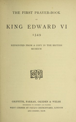 The first prayer-book of King Edward VI, 1549