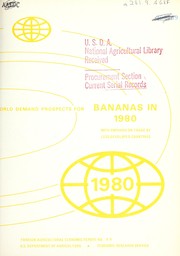 Cover of: World demand prospects for bananas in 1980 with emphasis on trade by less developed countries