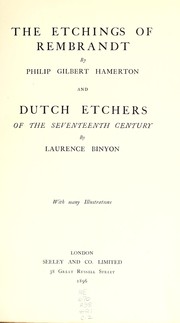 Cover of: The etchings of Rembrandt