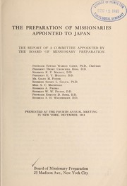 Cover of: Preparation of missionaries appointed to Japan