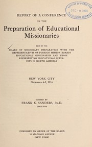 Cover of: Preparation of educational missionaries