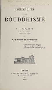 Cover of: Recherches sur le bouddhisme by I. P. Minaev