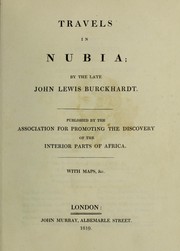Cover of: Travels in Nubia: by the late John Lewis Burckhardt.